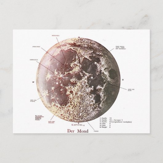 de maan briefkaart (Voorkant)