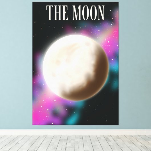 De maan canvas afdruk (Insitu (Houten vloer))