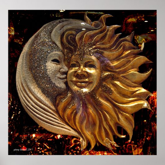 De maan, de zon, het kus Poster (Voorkant)