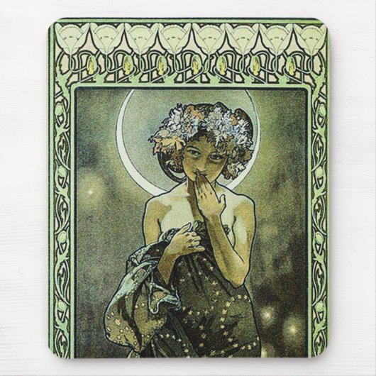 De maan door Alphonse Mucha Muismat (Voorkant)