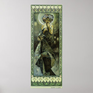De maan door Alphonse Mucha Poster