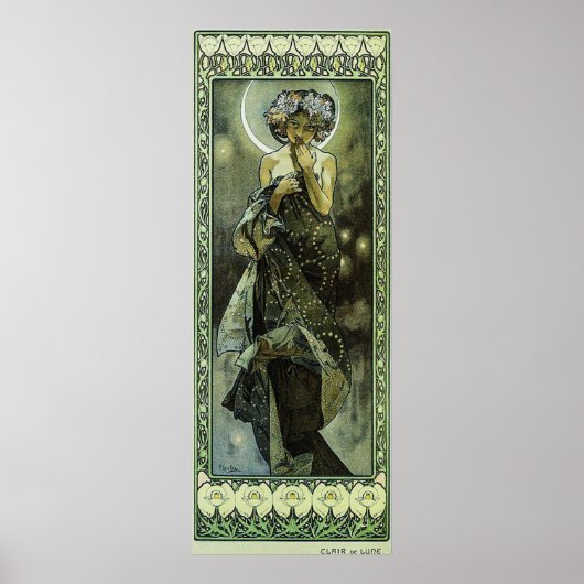 De maan door Alphonse Mucha Poster (Voorkant)