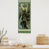 De maan door Alphonse Mucha Poster (Keuken)