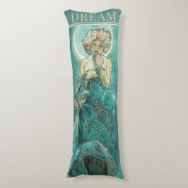 'De maan' door Mucha, Dream Green Body Pillow Lichaamskussen