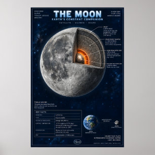De Maan Dwarsdoorsnede Wetenschap Infographic Poster