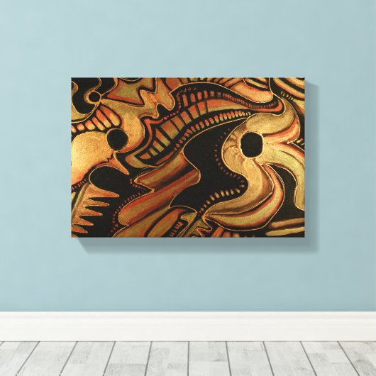 De maan en de sterren II Canvas Afdruk (Insitu (Houten vloer))