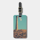 De maan en een toren: Aberystwyth Bagagelabel (Voorkant verticaal)