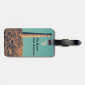 De maan en een toren: Aberystwyth Bagagelabel (Achterkant horizontaal)