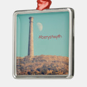 De maan en een toren: Aberystwyth Metalen Ornament (Links)