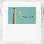 De maan en een toren: Aberystwyth Rechthoekige Sticker (Tas)