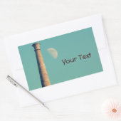 De maan en een toren: Aberystwyth Rechthoekige Sticker (Envelop)