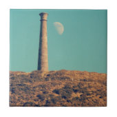De maan en een toren: Aberystwyth Tegeltje (Voorkant)