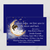 De maan en het Baby shower Kaart (Voorkant / Achterkant)