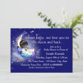 De maan en het Baby shower Kaart (Staand voorkant)