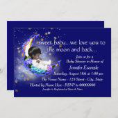 De maan en het Baby shower Kaart (Voorkant / Achterkant)