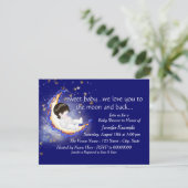 De maan en het Baby shower Kaart (Staand voorkant)