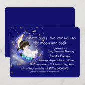 De maan en het Baby shower Kaart (Voorkant / Achterkant)