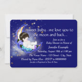 De maan en het Baby shower Kaart (Voorkant)