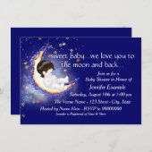 De maan en het Baby shower Kaart (Voorkant / Achterkant)