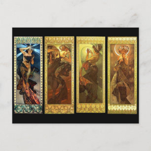 De maan en het  briefkaart van de sterren Mucha