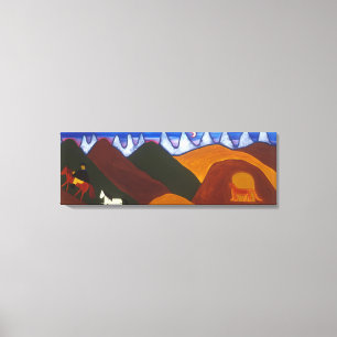 De maan en het Gezegde van de Puma... Canvas Afdruk