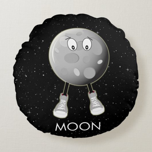 De maan en sterren in de ruimte rond kussen (Voorkant)