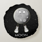 De maan en sterren in de ruimte rond kussen (Achterkant)