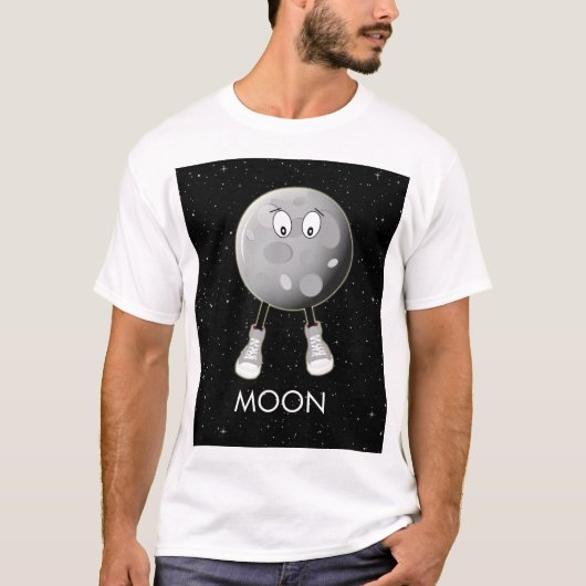 De maan en sterren in de ruimte t-shirt (Voorkant)