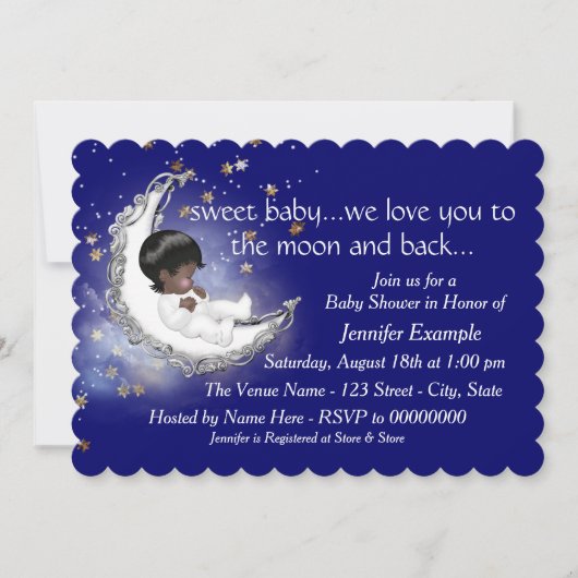 De Maan en Terug Baby Shower Kaart (Voorkant)