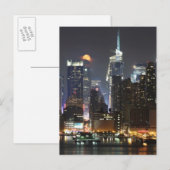 De maan gaat over Midtown New York. Briefkaart (Voorkant / Achterkant)