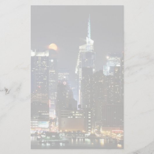 De maan gaat over Midtown New York. Briefpapier (Voorkant)