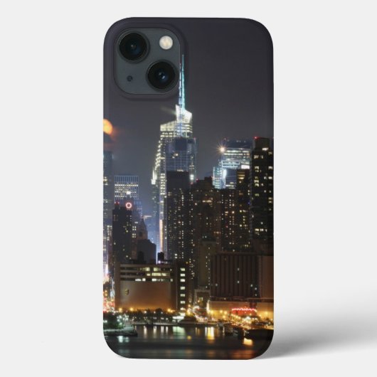 De maan gaat over Midtown New York. Case-Mate iPhone Case (Achterkant)
