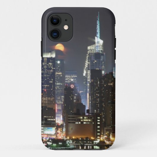 De maan gaat over Midtown New York. Case-Mate iPhone Case (Achterkant)