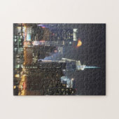 De maan gaat over Midtown New York. Legpuzzel (Horizontaal)