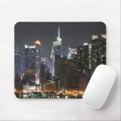 De maan gaat over Midtown New York. Muismat (Met muis)