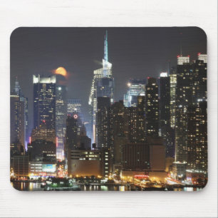 De maan gaat over Midtown New York. Muismat
