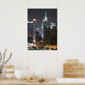 De maan gaat over Midtown New York. Poster (Keuken)
