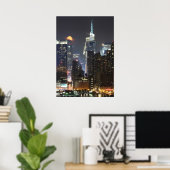 De maan gaat over Midtown New York. Poster (Thuiskantoor)