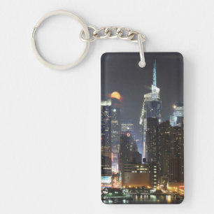De maan gaat over Midtown New York. Sleutelhanger