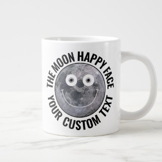 De Maan Gelukkig Gezicht Gepersonaliseerde Aangepa Grote Koffiekop