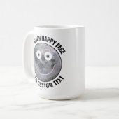 De Maan Gelukkig Gezicht Gepersonaliseerde Grote M Koffiemok (Voorkant links)