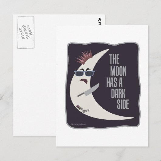 De maan heeft een donkere kant briefkaart (Voorkant / Achterkant)