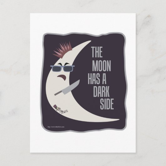 De maan heeft een donkere kant briefkaart (Voorkant)