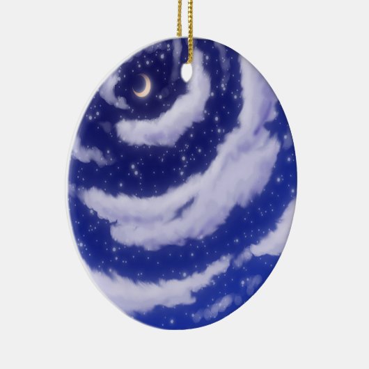 De maan in de Sky Keramisch Ornament (Rechts)