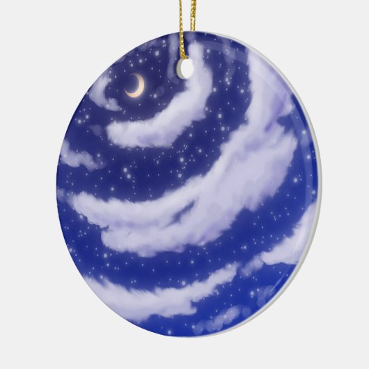 De maan in de Sky Keramisch Ornament (Links)