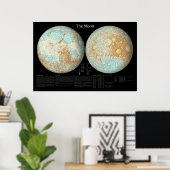 De maan in een artistiek presentatieveld Poster (Thuiskantoor)