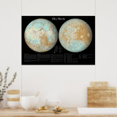 De maan in een artistiek presentatieveld Poster (Keuken)
