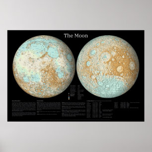 De maan in een artistieke presentatie poster