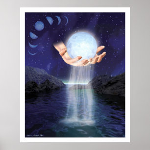 De maan in haar handen poster
