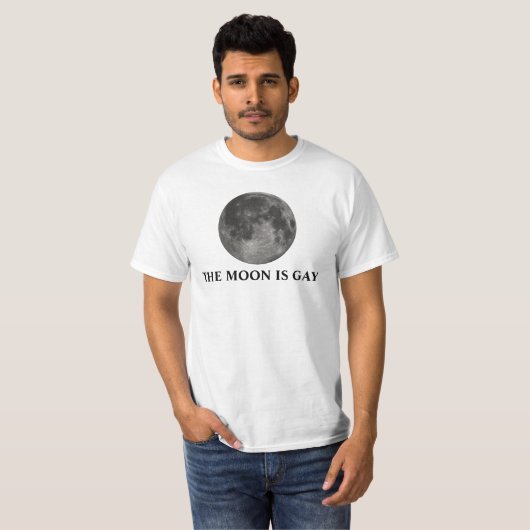 de maan is homo t-shirt (Voorkant volledig)